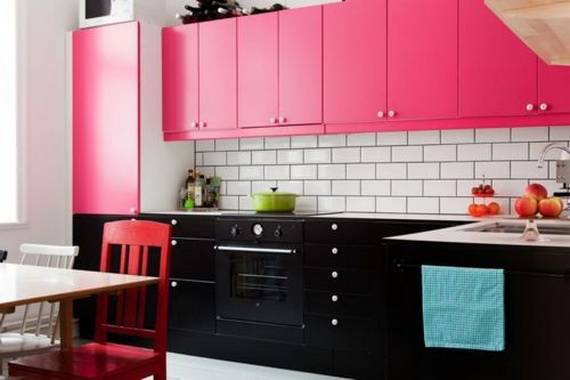 стильная розовая кухня