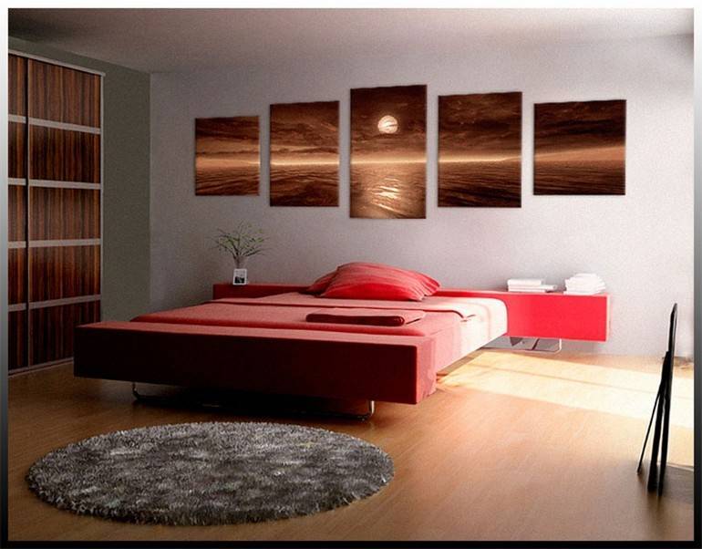 модульная картина в спальне