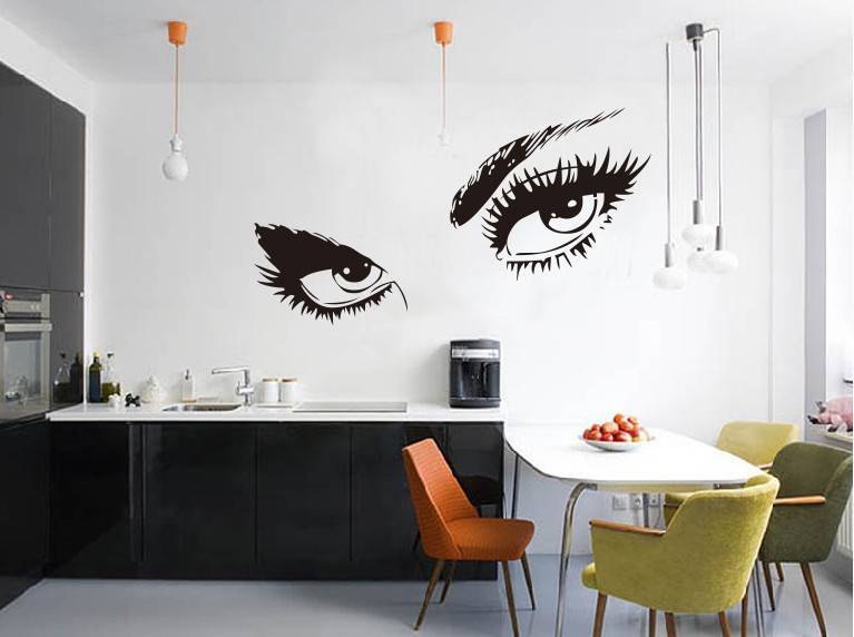 рисунок на стене в кухне фото