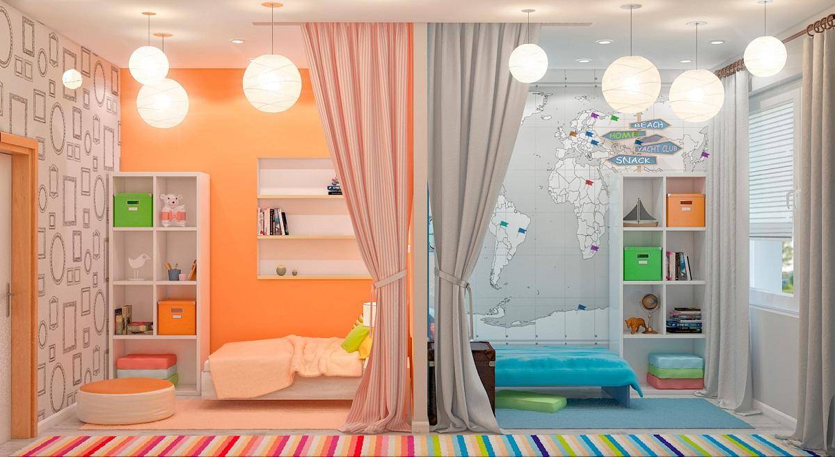 Сделать из одной детской комнаты две можно путем монтажа гипсокартонной перегородки