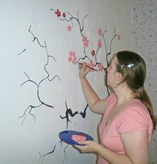 Как нарисовать на стене в квартире