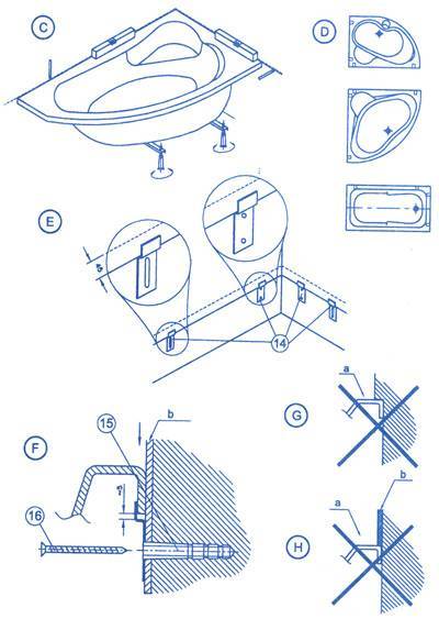 Инструкция по монтажу акриловых ванн Cersanit